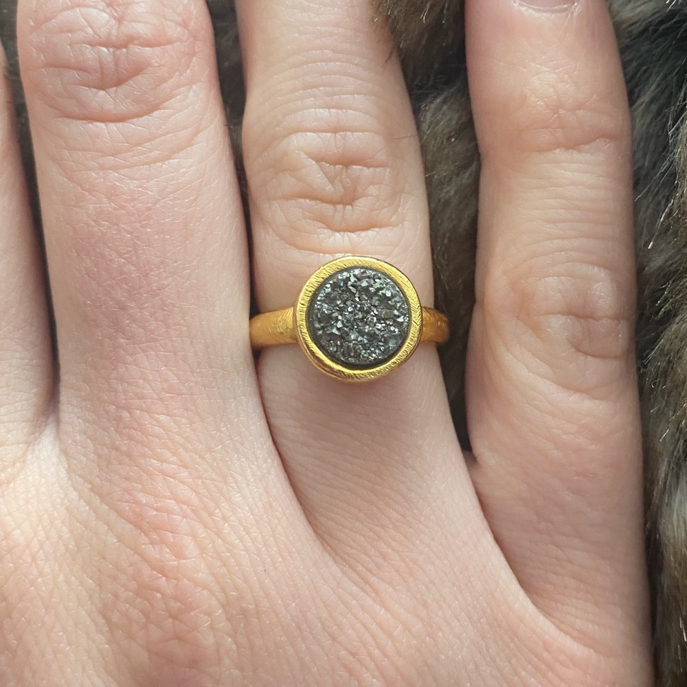 Anthro Gold stone ring